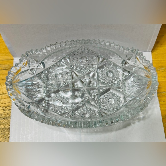 Vintage celery boat, Imperial Glass Co. American Brilliant Period. Sawtooth edge - Picture 5 of 5